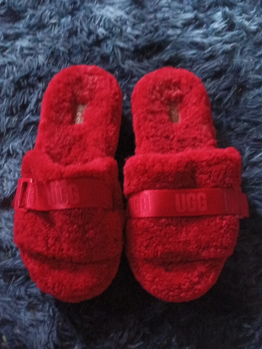 UGG Fluffita Ribbon Red Slide Slippers